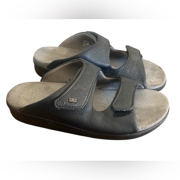 SAS Women’s Black Leather Slide Sandals - Picture 3 of 10